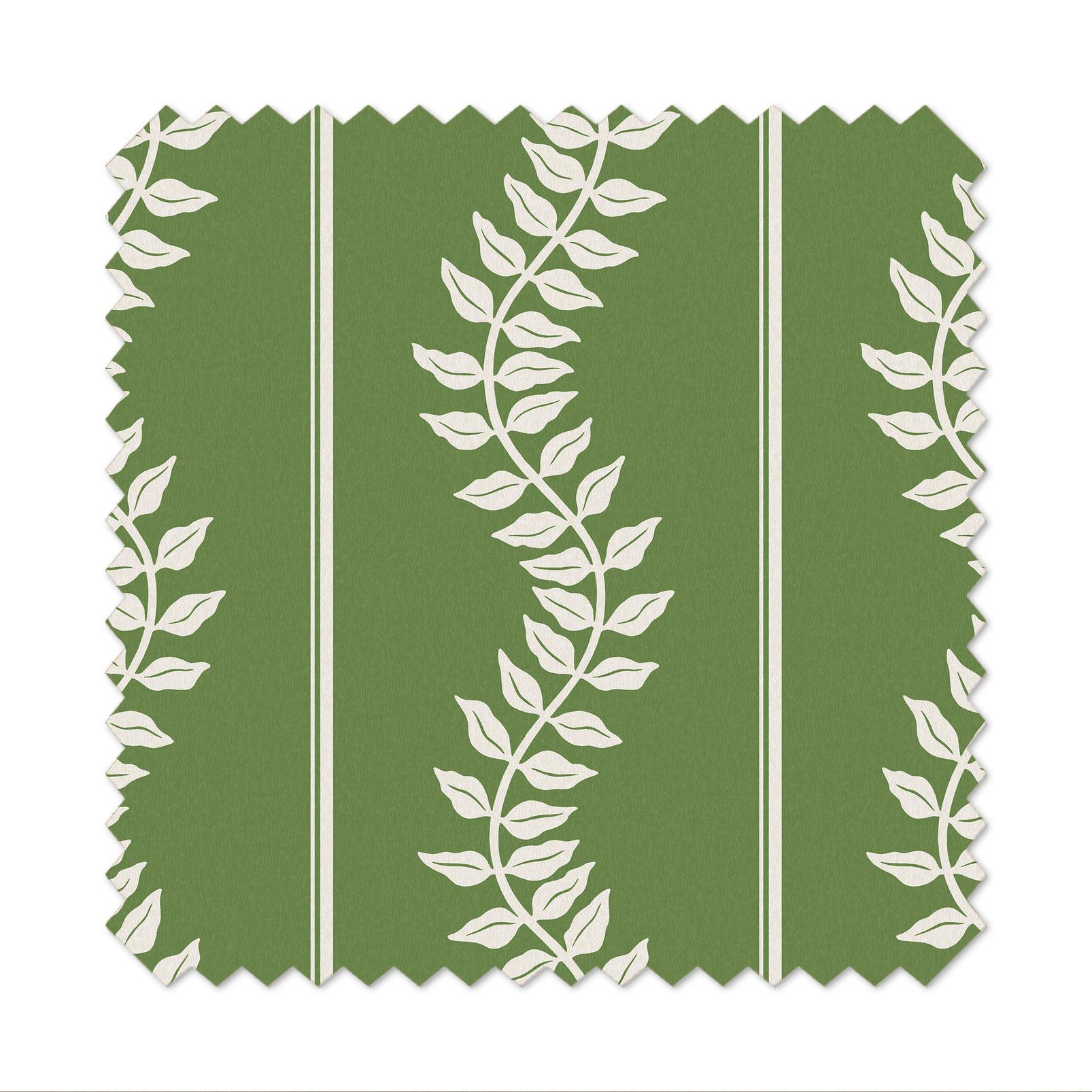 Laurel Leaf Stripe Apple Green Curtain