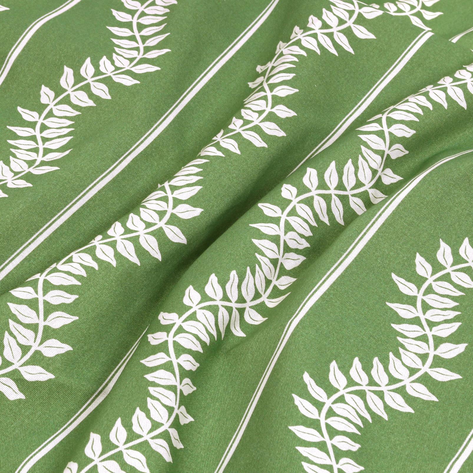 Laurel Leaf Stripe Apple Green Curtain