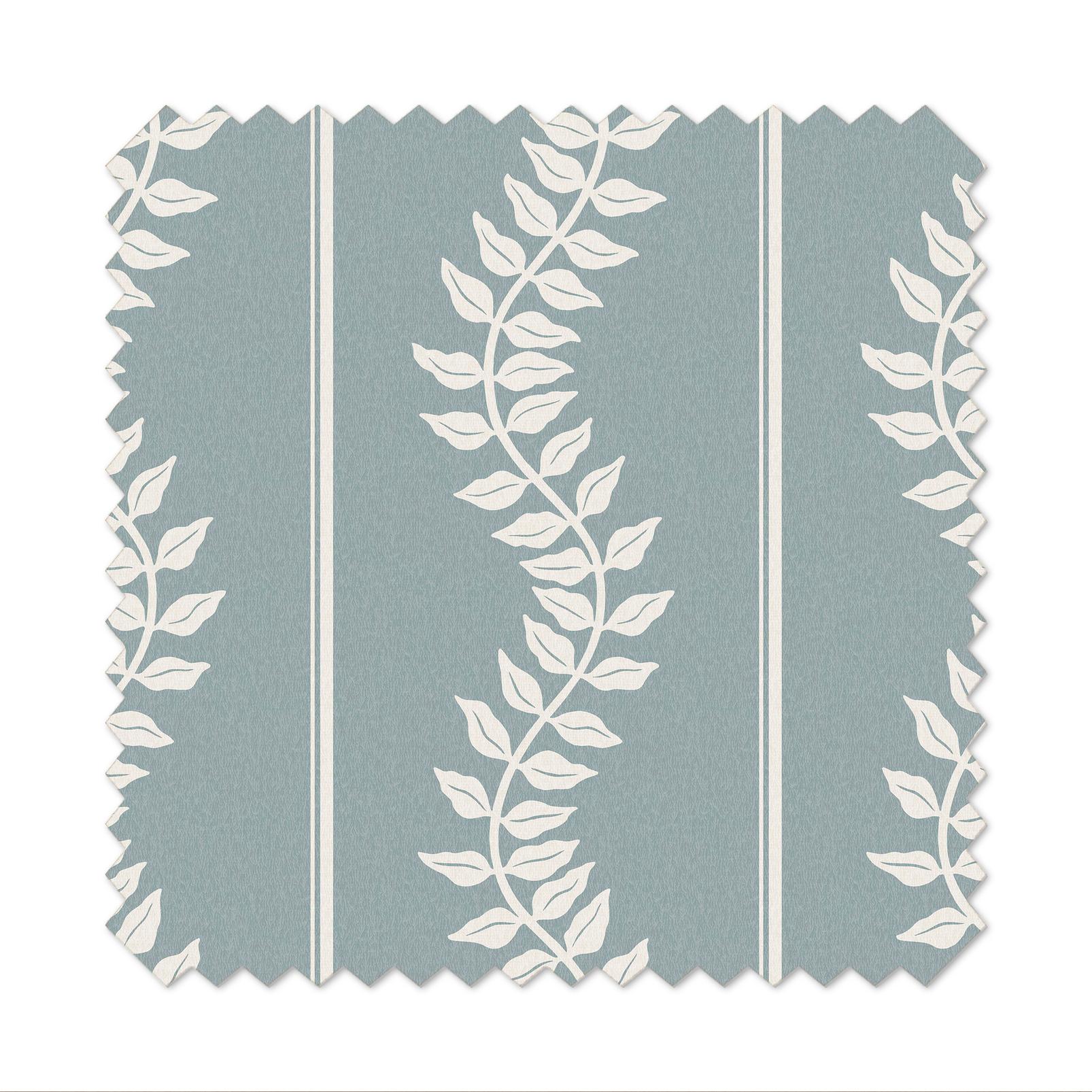 Laurel Leaf Stripe Blue Roman Blind