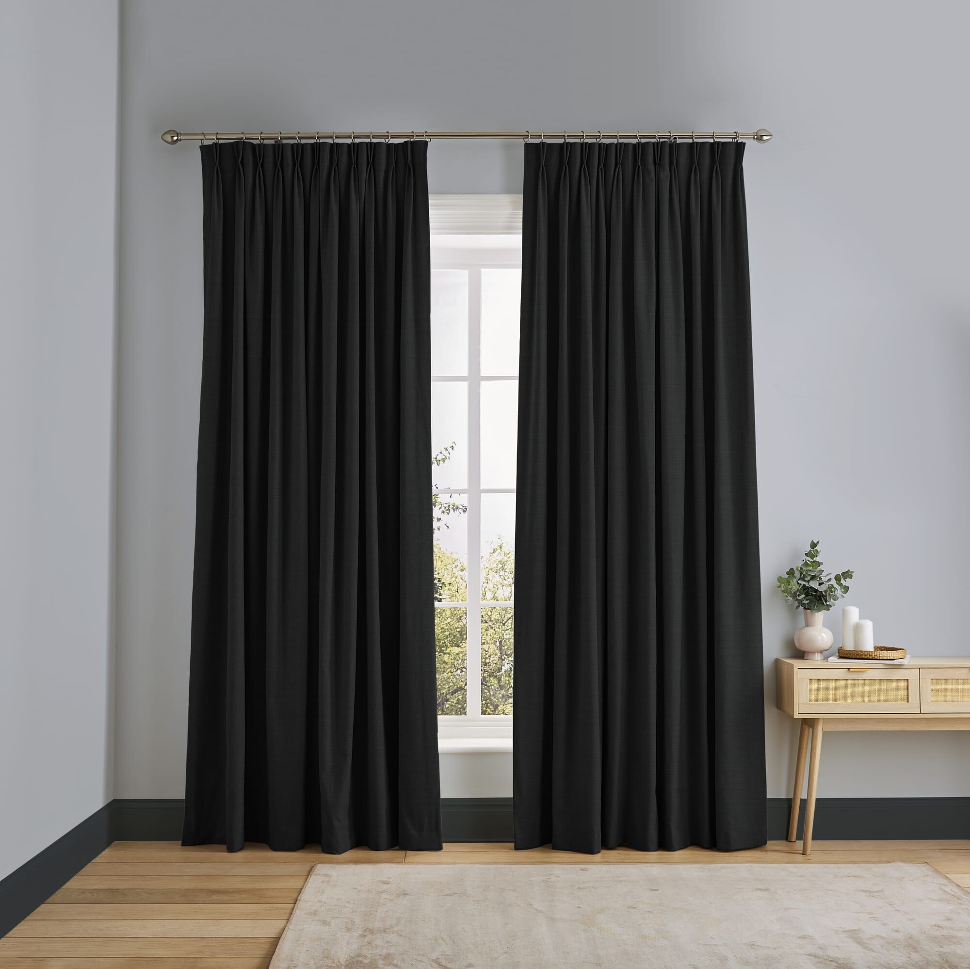 Wallace Charcoal Curtains