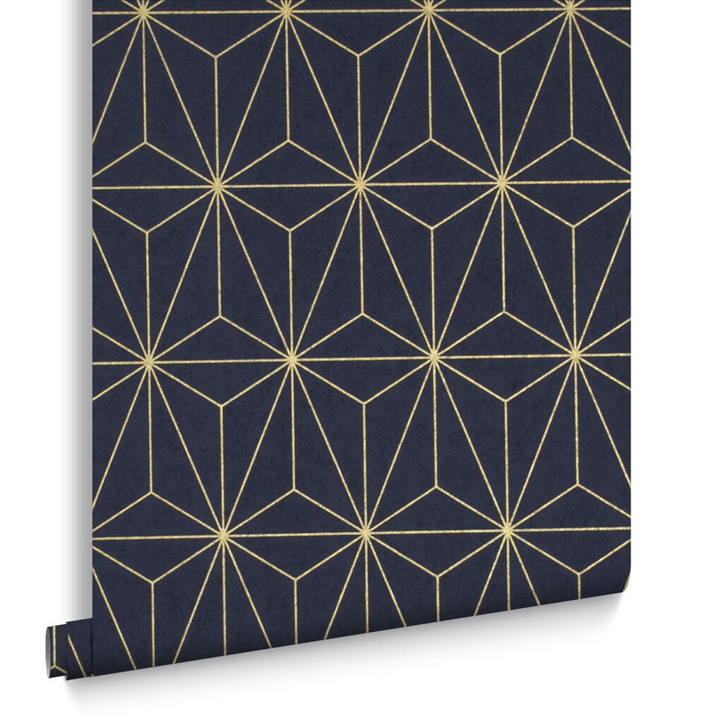 Prism Tapete Marineblau & Gold