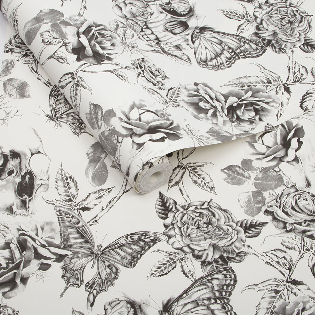 Skull Roses Tapete