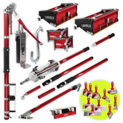 Automatic Taper, 10/12" Flat Boxes, 3/3.5" Corner Finishers, MiniShot, Pump, Roller, Ext. Handles