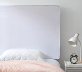 White Velvet Headboard Pillow Style Headboard White Dorm Headboard with Pockets College Bedding Essentials