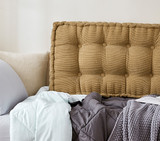 Back Support Pillow Style Headboard Tufted Cushion Wedge Brown Twin XL Bedding Neutral Dorm Decor Ideas College Student Essentials