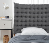 Velvet Twin XL  Dorm Room Headboard Bedding Accessories Fluffy Plush Tufted Wall Hanging Pillow with Ties