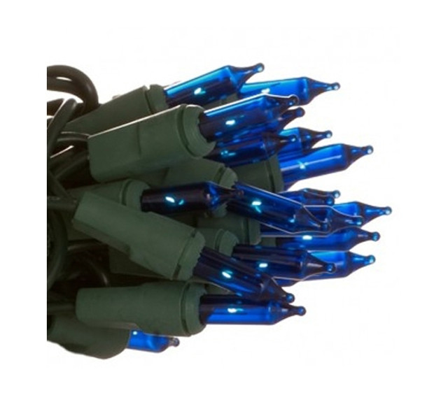 Mini Dorm Lights - Blue - Green Wire