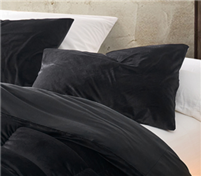 Silky Velvet Pillow Cover  Luxury Coma Inducer Designer Bedding for Twin XL Bed Dimensions Black Dorm Decor