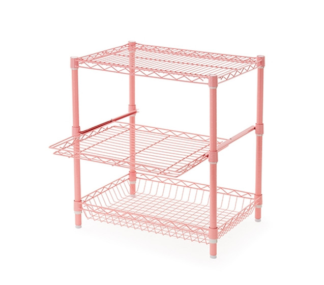Pink Furniture Over Mini Fridge Storage Organizer Best Selling Dorm Stuff for College Students Packing Checklist Adjustable Wire Shelf