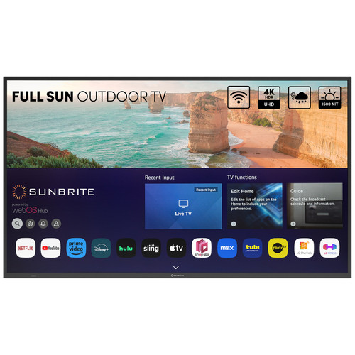75" Solis LED HDR 4K Smart Outdoor TV - Full Sun - SB-FS-75-BL