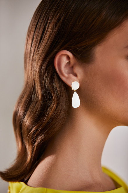 Opaque Teardrop Drop Earrings Form