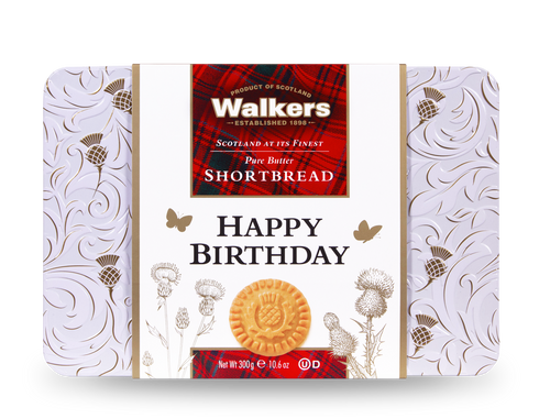 'Happy Birthday' Thistle Shortbread Tin