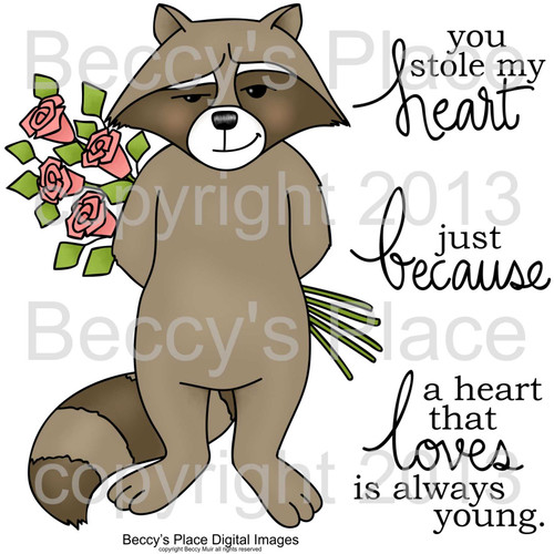 Rocco With Roses digital stamps