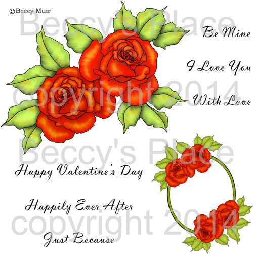 Romantic Roses digital stamps