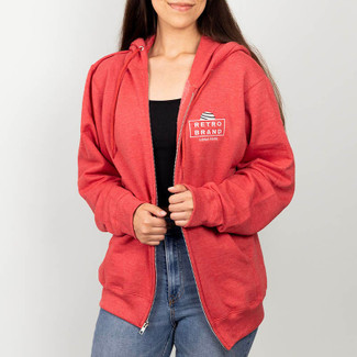 WALAKustom Embroidered Fleece Full-Zip Hooded Sweatshirt 