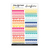 Scallop border stickers are a versatile and popular scrapbooking embellishment that can add a touch of elegance and whimsy to your pages. They can be used to create a beautiful border around your photos, journaling, or other design elements, and can also be used to add a decorative accent to your pages. Look for scallop border stickers in a variety of widths and styles to match your scrapbooking theme, and combine them with other embellishments like die-cuts, flowers, and buttons to add depth and visual interest to your designs.