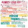 What a delightful combination of friendship word titles! The summer colors add a touch of whimsy and magic, making this perfect for a scrapbook page or card.