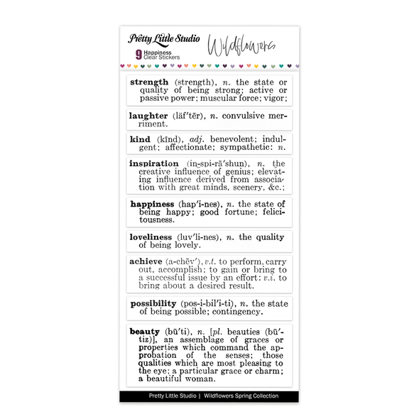 Stickers | Happiness Dictionary | Clear
