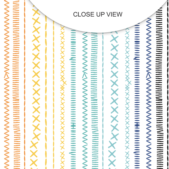 Add a pop of color to your scrapbooking projects with these faux stitches in pink, orange, yellow, green, and blue clear stickers! These stickers are perfect for adding a whimsical and playful touch to your layouts, and the clear design allows them to blend seamlessly with your photos and embellishments.