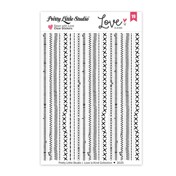 Stickers | Sewn with Love (black) | Clear - backordered