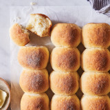 Soft white dinner rolls made with Baker's Special Dry Milk, image opens a dialog.