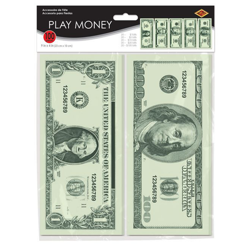Play money for mystery party games - not real tender - just for fun. 