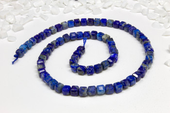 Lapis Polished 5mm Faceted Cube