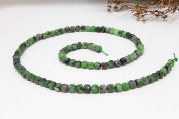 Ruby Zoisite Polished 4mm Faceted Cube