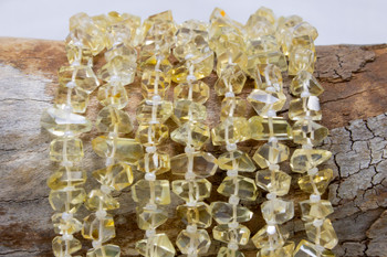 Citrine Polished 6-11mm Faceted Nugget Center Drilled (Short)