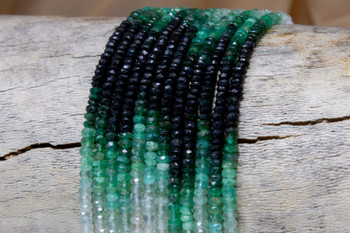 Emerald Polished 3-4mm Faceted Rondelle