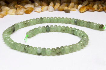 Jade Polished 5x8mm Rondelle - Dyed Green