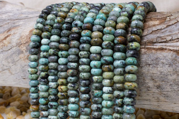 African Turquoise Polished 5x8mm Rondelle