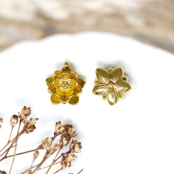 Gold Plated 9mm Lotus Flower Bead