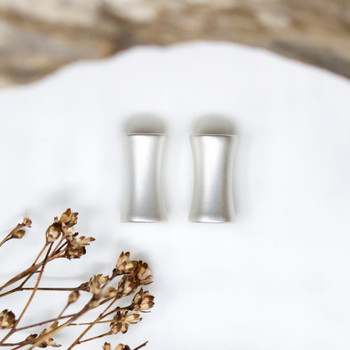 Silver Plated Matte 11x6mm Bamboo Bead
