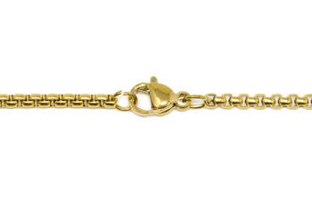 Gold Plated Stainless Steel Bolo Chain 23" Finished Necklace
