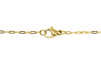 Gold Plated Stainless Steel 2mm Paperclip Chain 20" Finished Necklace