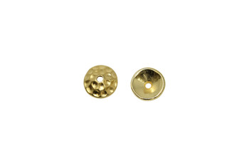 Gold Plated 8mm Hammertone Bead Cap