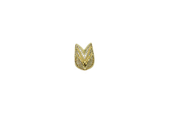 Gold Plated Micro Pave Eye 10x14mm End Cap