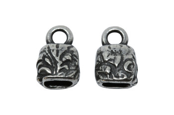 Jardin Crimp End Cap - Antique Pewter