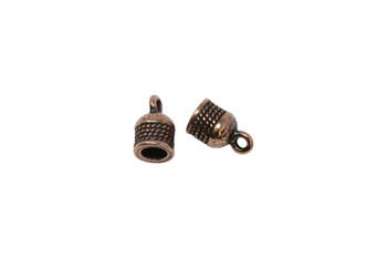 5mm Rope Cord End - Copper Plated