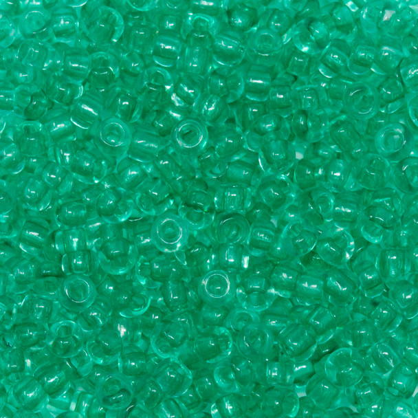 Size 8 Czech Seed Beads -  1221 Brite Green Aqua