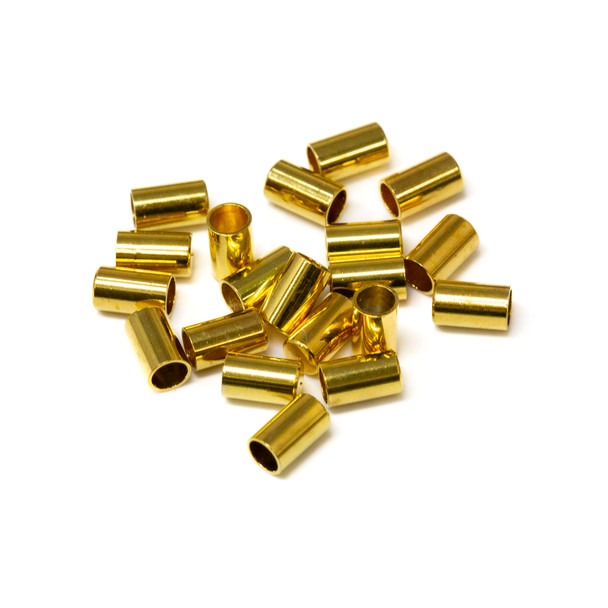 Gold Plated 2mm Cord Ends 5x3mm - 20 Pieces