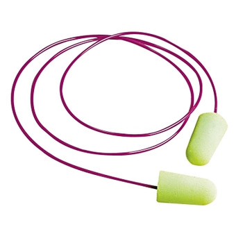 Moldex Pura-Fit Foam Earplugs, Foam, Bright Green, Corded (100 PR / BOX)