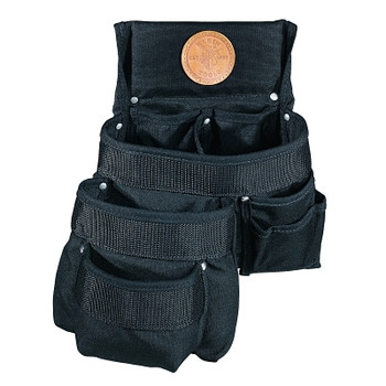 Klein Tools PowerLine Tool Pouches, 9 Compartments, Black, Cordura Fabric (1 EA / EA)