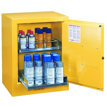 Justrite Sure-Grip EX Aerosol Can Safety Cabinets, Manual-Closing, 24 Aerosol Cans (1 EA / EA)