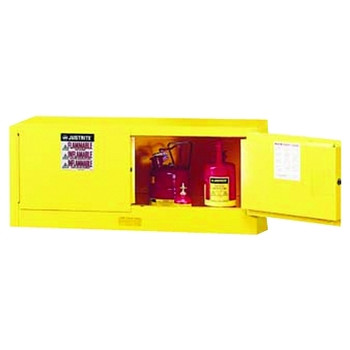 Justrite Yellow Piggyback Safety Cabinets, Manual-Closing Cabinet, 12 Gallon (1 EA / EA)