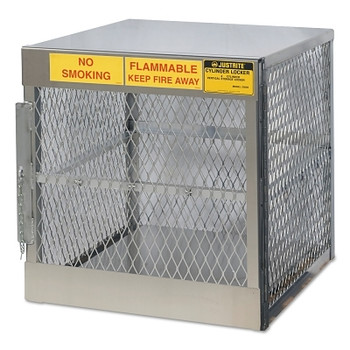Justrite Aluminum Cylinder Lockers, Up to 4, 20 or 33 lb Cylinders (1 EA / EA)