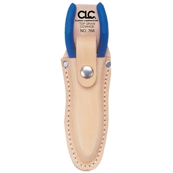 CLC Custom Leather Craft Plier Holder, 1 Compartment, Molded Top Grain Leather, Tan, For Tools Up to 10 in L, Includes Snap-Closure Securing Strap (1 EA / EA)