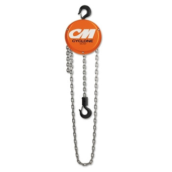 CM Columbus McKinnon Cyclone Hand Chain Hoist, 6 Tons Capacity, 15 ft Lifting Ht., 3 Fall, 90 lbf (1 EA / EA)
