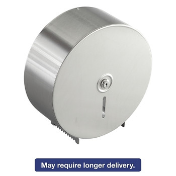 Bobrick Jumbo Toilet Tissue Dispenser, Stainless Steel, 10.625W x 10.625H x 4.5D (1 EA / EA)